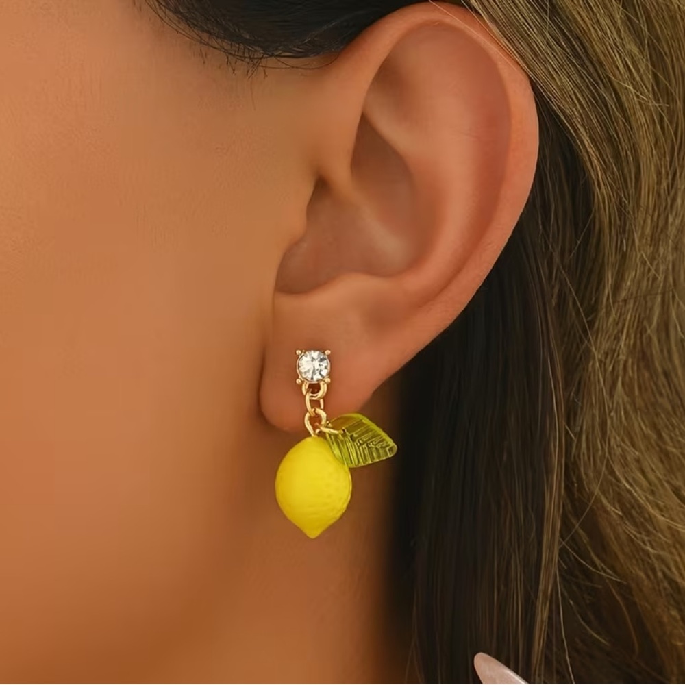 Yellow Lemon Drop Dangle Earrings - Women Jewelry